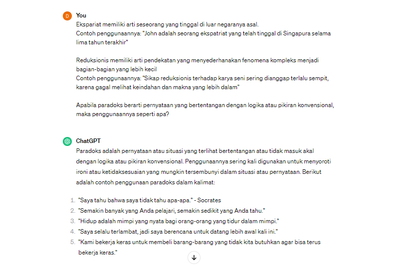 Contoh Few Shot Prompting